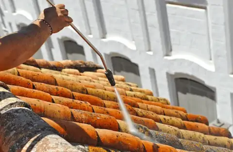 Démoussage de toiture à Péchabou